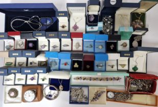 A large collection of costume jewellery, to include Swarovski, rings, etc.