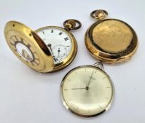 Three pocket watches including a gold plated H. Samuel, Manchester pocket watch (3).
