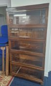 A Globe Wernicke five section bookcase, together with extra base and top, approx width 85cm,