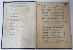 A WWII German navy log book of German battle cruiser Leipzig, circa 1944-45. The front and back