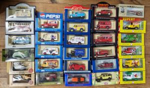 A collection of die-cast model vehicles, to include Pepsi, Lledo, Rupert Bear, London’s Burning,