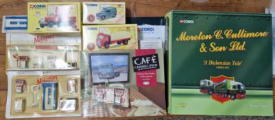 Corgi, a collection of models, together Corgi Café Connection, with Motoplay service station