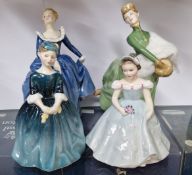 Four Royal Doulton figurines, to include ‘Cherie’ HN2341, ‘Fragrance’ HN2334, ‘The Bridesmaid’