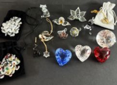 Swarovski Crystal Glass, mixed lot including SCS Wild Flower, SCS Desert Rose, ornament Swan loyalty