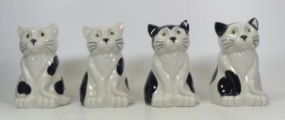 Wade, Four Black and White Cat money boxes (4)