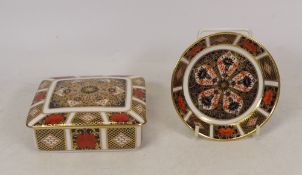 Royal Crown Derby, Old Imari 1128 Lidded Pot and Pin Dish (2)