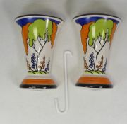 Two Wade Wall Pockets. The Gallery Collection Papanese Garden inspired by original 1930s Wade