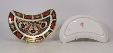Royal Crown Derby, Old Imari 1128 Pattern Demi Lune Crescent Dishes (2)