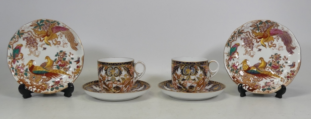 Royal Crown Derby, Imari Pattern No. 1 Cups and Saucers together with two Olde Avesbury Saucers.