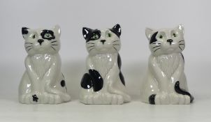 Wade, Three Black and White Cat money boxes (3)