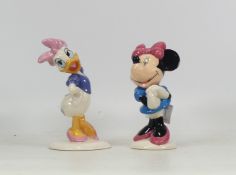 Two Royal Doulton Mickey Mouse Collection figures Daisy Duck and Minnie Mouse (2)