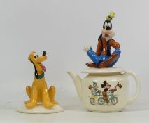 Beswick Goofy Teapot together with Royal Doulton Mickey Mouse Collection Pluto (2)
