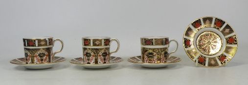 Royal Crown Derby, Three Old Imari 1128 Pattern Coffee Cans and Saucers and one extra saucer. (4)