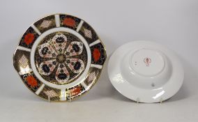 Royal Crown Derby, Old Imari 1128 Pattern Bread Plate and Soup Bowl (2)
