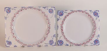 Gordon M. Forsyth for Clarice Cliff Wilkinsons Ltd., two Biarritz shaped plates in floral