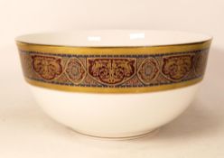 De Lamerie Fine Bone China heavily gilded Samarkand patterned large fruit bowl, diameter 26.5cm