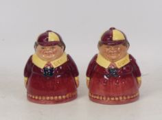 Royal Doulton Small Cruet Set Tweedle Dee D7121 and Dum D7122. (2)