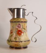 Carlton Blush ware metal mounted claret jug in the Ragged Robin pattern, by Wiltshaw & Robinson,