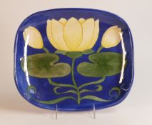 Frank Brookes USA Studio design 'Genos Pond' Shallow Bowl decorated with stylised Lily motif. Rear