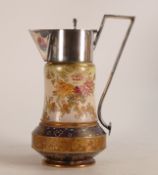 Carlton Blush ware metal mounted claret jug in the Chrysanthemum pattern, by Wiltshaw & Robinson,