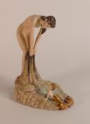 Carltonware trial figure, Nude Lady and Mermaid (H: 20cm)