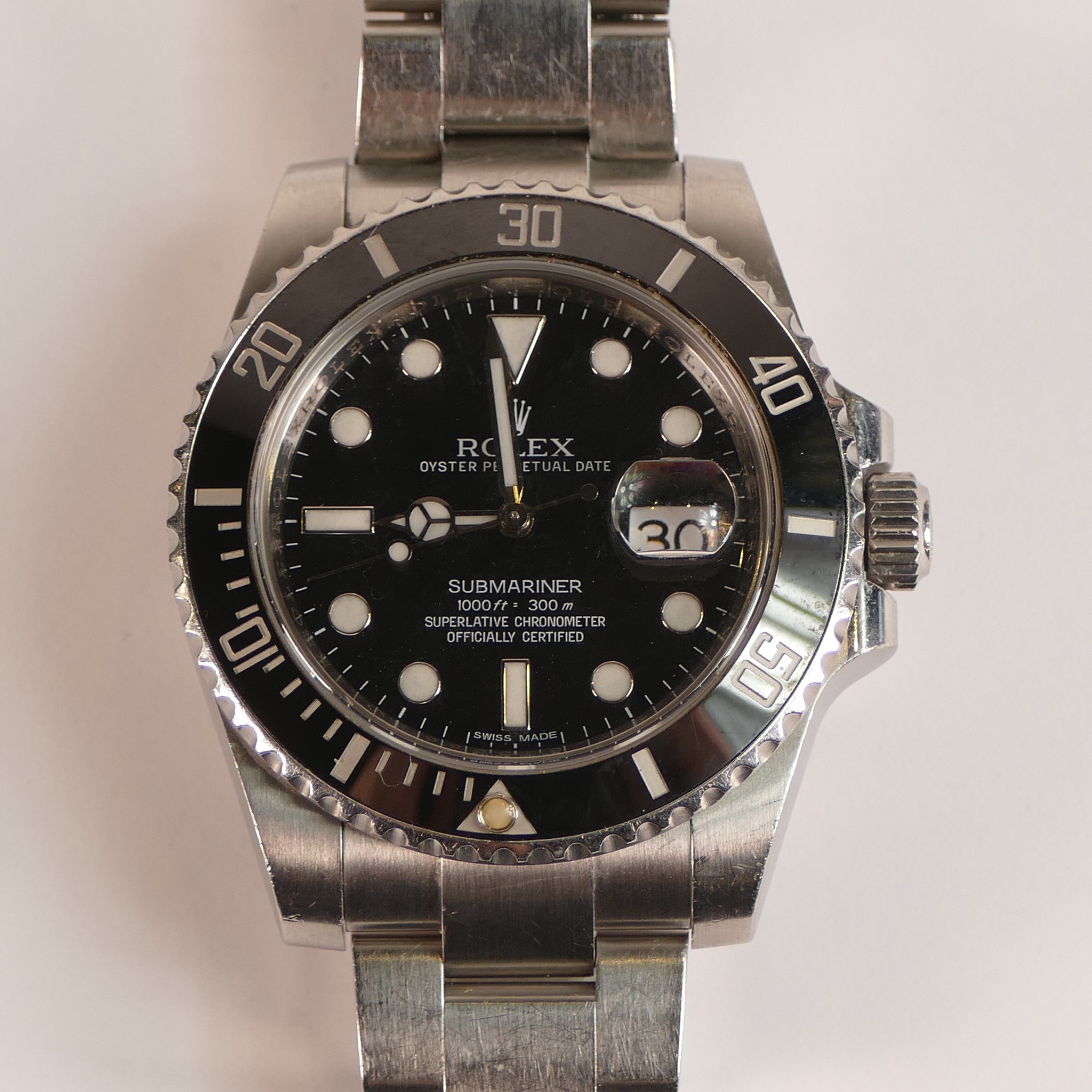 ROLEX Oyster Perpetual date SUBMARINER gents stainless steel wristwatch, winds, ticks, sets & - Image 2 of 5
