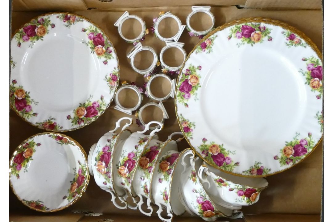 Royal Albert, large collection of Old Country Roses tea ware includes oval serving platters, two - Image 2 of 5