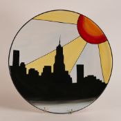 Lorna Bailey charger, decorated with New York skyline, limited edition of 25, d.34cm.