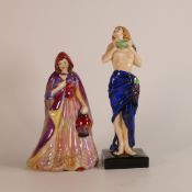 Tuscan Plant, two early porcelain figures Bacchanti No.40 together with Lady with the Lamp (2)