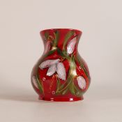 Anita Harris Snowdrop Trojan vase H:10cm Gold signed piece.