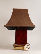 Jean Claude Mahey, 1970's Faux Tortoiseshell Lamp with Applied Polished Brass Chinese Character