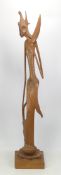 Balinese Sculpture of Dewi Sri. Modelled on an open lily. Height: 73.5cm