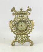 The British United Clock Co., Brass Clock in the form of a Lyre. Height: 20cm