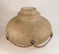 Early 20th Century Glass Ceiling Lightshade. a/f large crack to middle of body. Height: 36cm