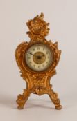 French 19th Century ormulu rococo mantle clock. Height: 20cm