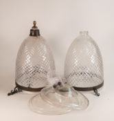Pair of Early 20th Century Bell Jar Lanterns. a/f. Height: 35cm Diameter: 23cm (2)
