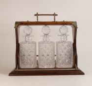 Early-Mid 20th Century Burrwood and White Metal Tantalus. Height: 32cm