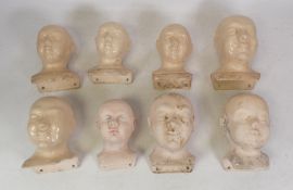 Isabella Pope, Nine Studio Pottery Cushion Doll Heads. Pope was a Master Potter and teacher who