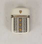 Wedgwood, Silver Mounted Playing Card Case. Decorated with card suit motifs. Height: 8cm