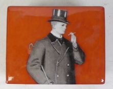 Natasha Farina of Paris, Rectangular Box in Red decorated with a gent in double breast jacket and