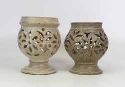 Isabella Pope, Studio Pottery Tealight Holders. Pope was a Master Potter and teacher who created