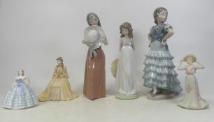 Lladro 2005 Events Creation figure, Flamenco dancing girl, Girl holding wide brimmed hat and three