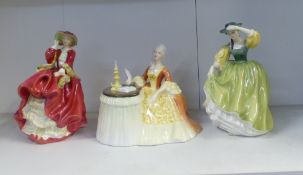 Royal Doulton Lady Figurines to include Buttercup HN2309, Top O' The Hill HN1834, Meditation