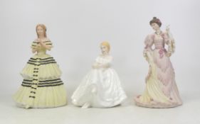 Three Lady Figures, Wedgwood Limited Edition Christmas at Windsor 1845, The Turn of the Century Ball