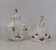 Royal Doulton, Lady Figures 'Moonlight Roses' Beatrice HN3263 together with Old Country Roses HN3482