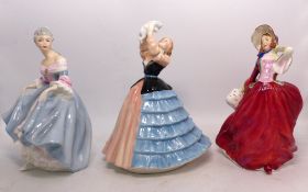 Three Royal Doulton lady figurines to include Susan HN2952, Southern Belle HN2425 and Autumn Breezes