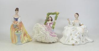 Royal Doulton, Three Lady Figures Alexandra HN3286, My Love HN2339 and Blossomtime HN5096 (broken