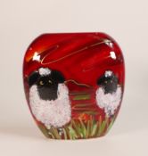 Anita Harris Valis Black Nose Sheep Purse Vase Height 12cm Gold Signed
