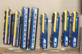Collection of Hornby OO gauge InterCity 125 locomotives and carriages. Untested. (1 Tray)