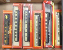 Collection of Hornby OO gauge passenger carriages. Boxes in various condition. (1 Tray)